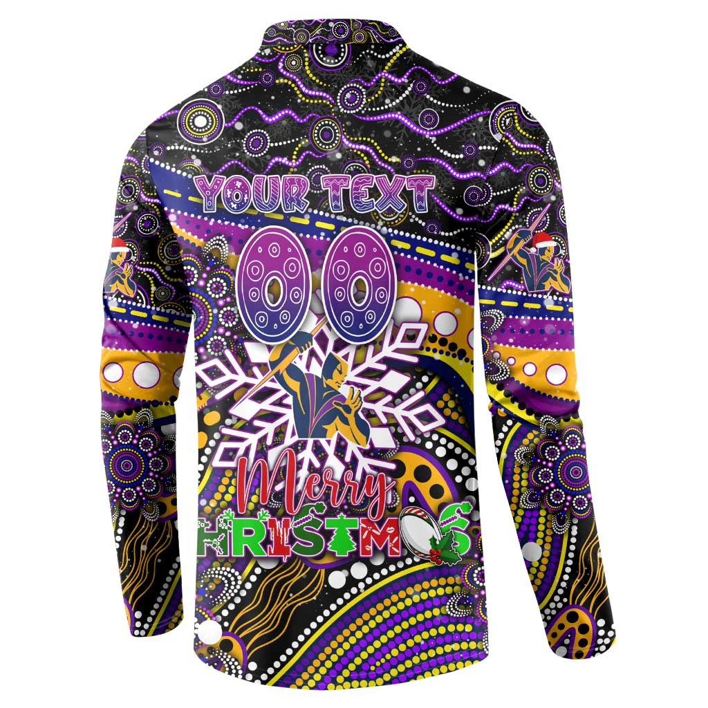 Merry Christmas Storm Button Sweatshirt Aboriginal Santa Rugby Mascot - Melbourne