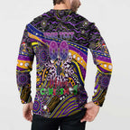 Merry Christmas Storm Button Sweatshirt Aboriginal Santa Rugby Mascot - Melbourne