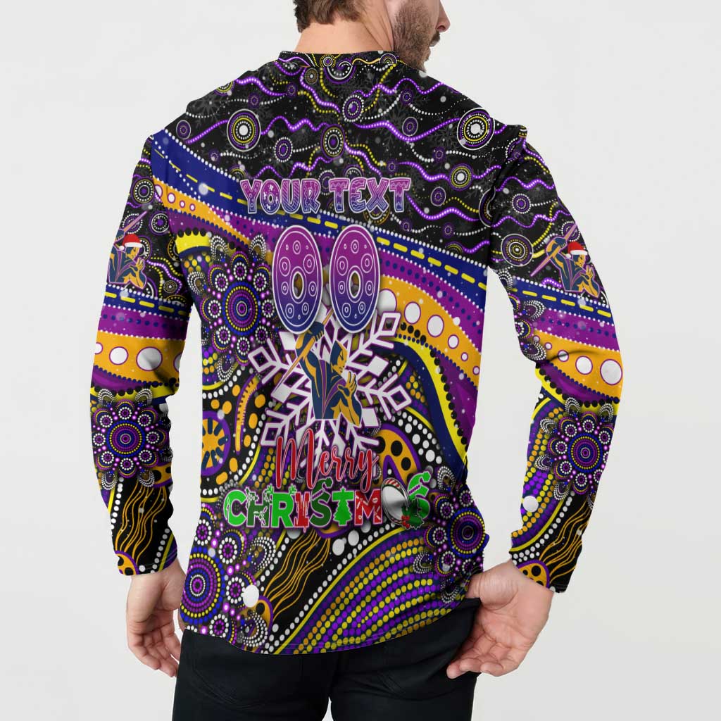 Merry Christmas Storm Button Sweatshirt Aboriginal Santa Rugby Mascot - Melbourne