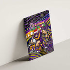 Merry Christmas Storm Canvas Wall Art Aboriginal Santa Rugby Mascot - Melbourne
