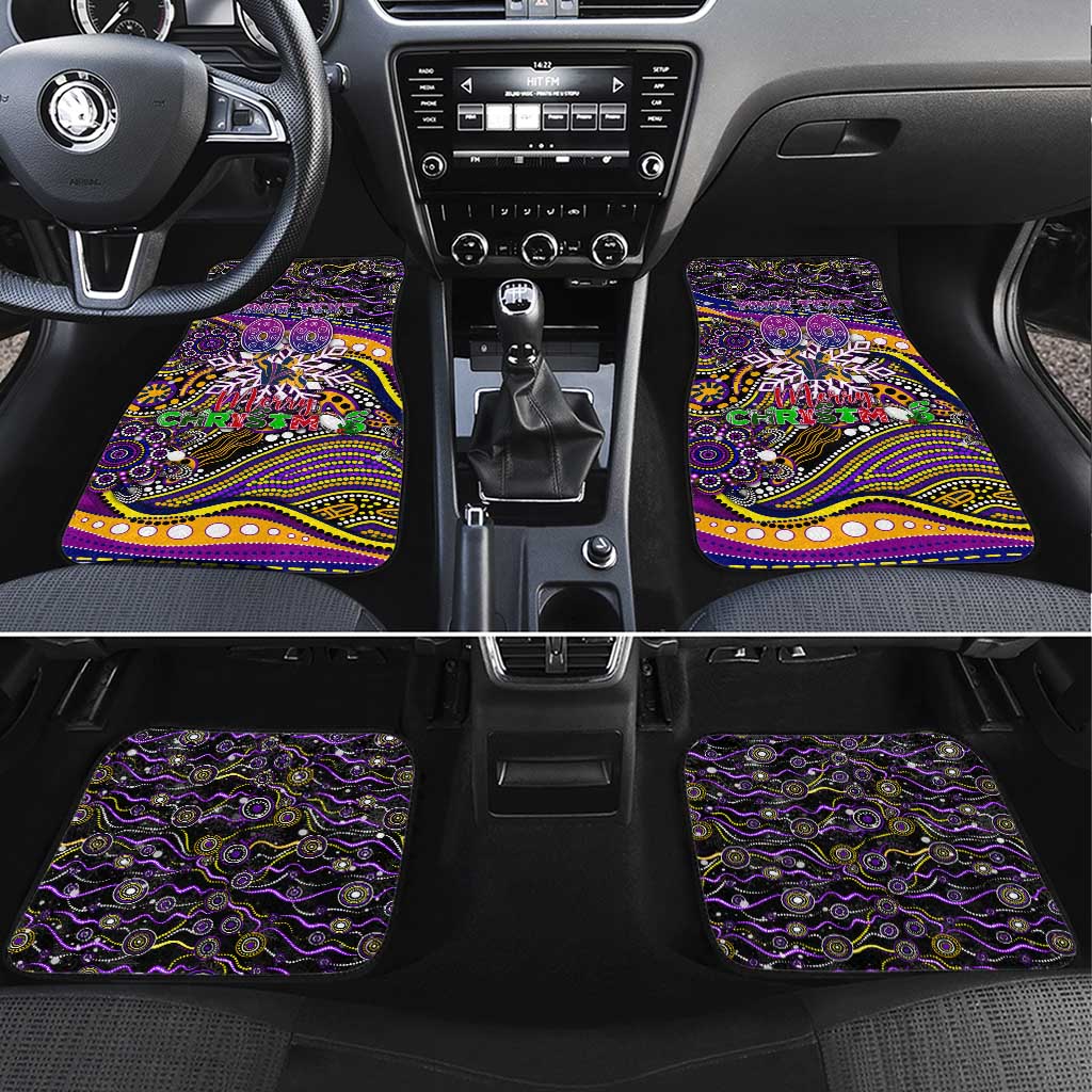 Merry Christmas Storm Car Mats Aboriginal Santa Rugby Mascot - Melbourne