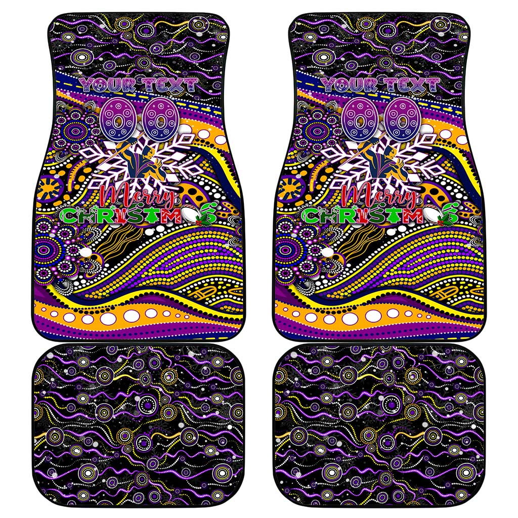 Merry Christmas Storm Car Mats Aboriginal Santa Rugby Mascot - Melbourne