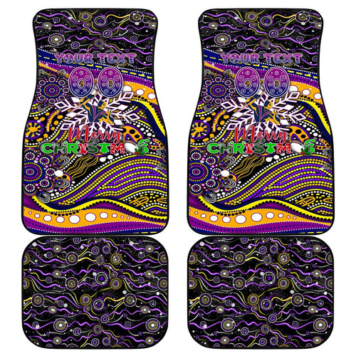 Merry Christmas Storm Car Mats Aboriginal Santa Rugby Mascot - Melbourne