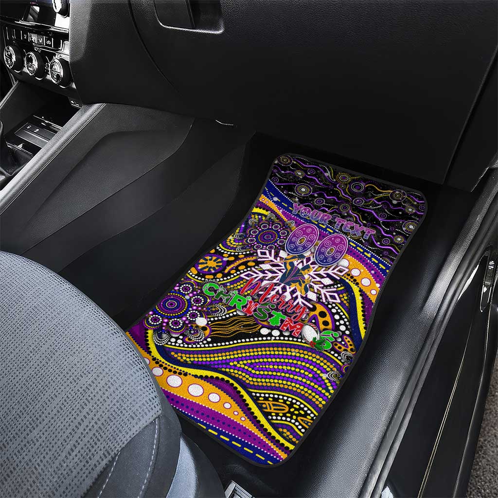 Merry Christmas Storm Car Mats Aboriginal Santa Rugby Mascot - Melbourne