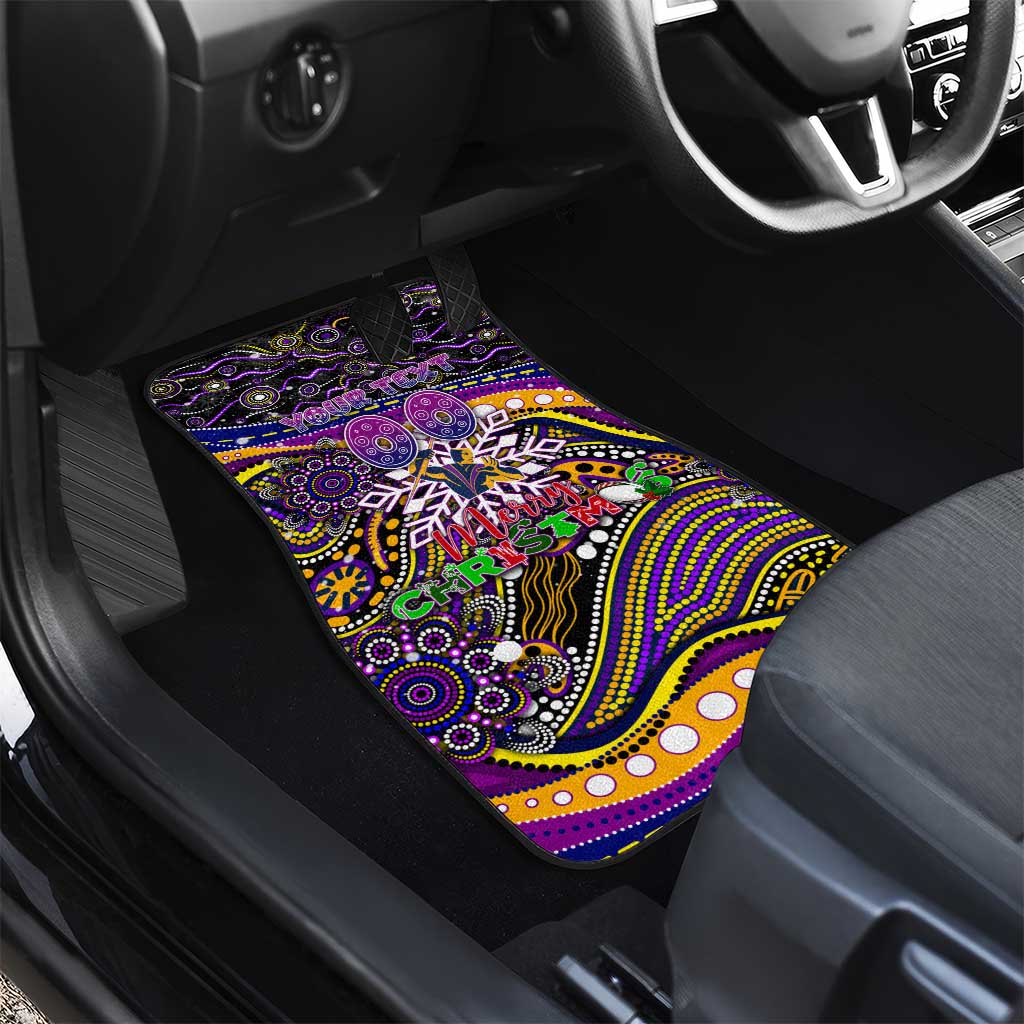 Merry Christmas Storm Car Mats Aboriginal Santa Rugby Mascot - Melbourne