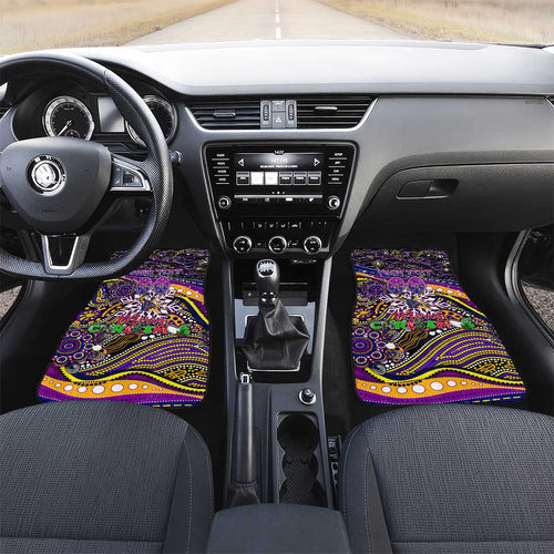 Merry Christmas Storm Car Mats Aboriginal Santa Rugby Mascot - Melbourne