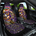 Merry Christmas Storm Car Seat Cover Aboriginal Santa Rugby Mascot - Melbourne