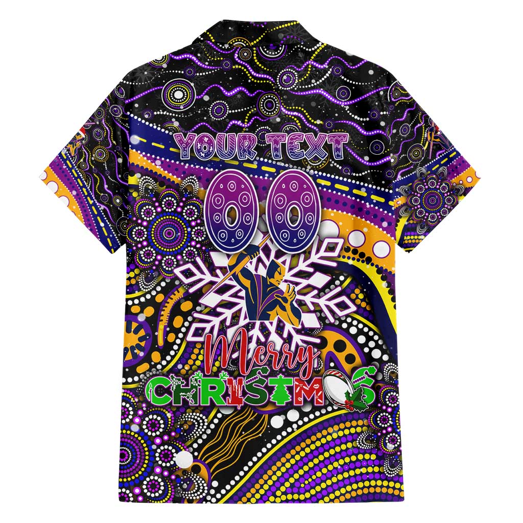 Merry Christmas Storm Hawaiian Shirt Aboriginal Santa Rugby Mascot - Melbourne