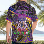 Merry Christmas Storm Hawaiian Shirt Aboriginal Santa Rugby Mascot - Melbourne