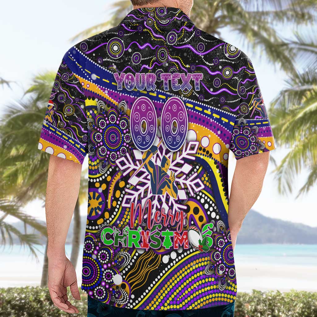 Merry Christmas Storm Hawaiian Shirt Aboriginal Santa Rugby Mascot - Melbourne