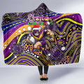 Merry Christmas Storm Hooded Blanket Aboriginal Santa Rugby Mascot - Melbourne