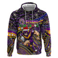 Merry Christmas Storm Hoodie Aboriginal Santa Rugby Mascot - Melbourne