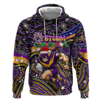 Merry Christmas Storm Hoodie Aboriginal Santa Rugby Mascot - Melbourne