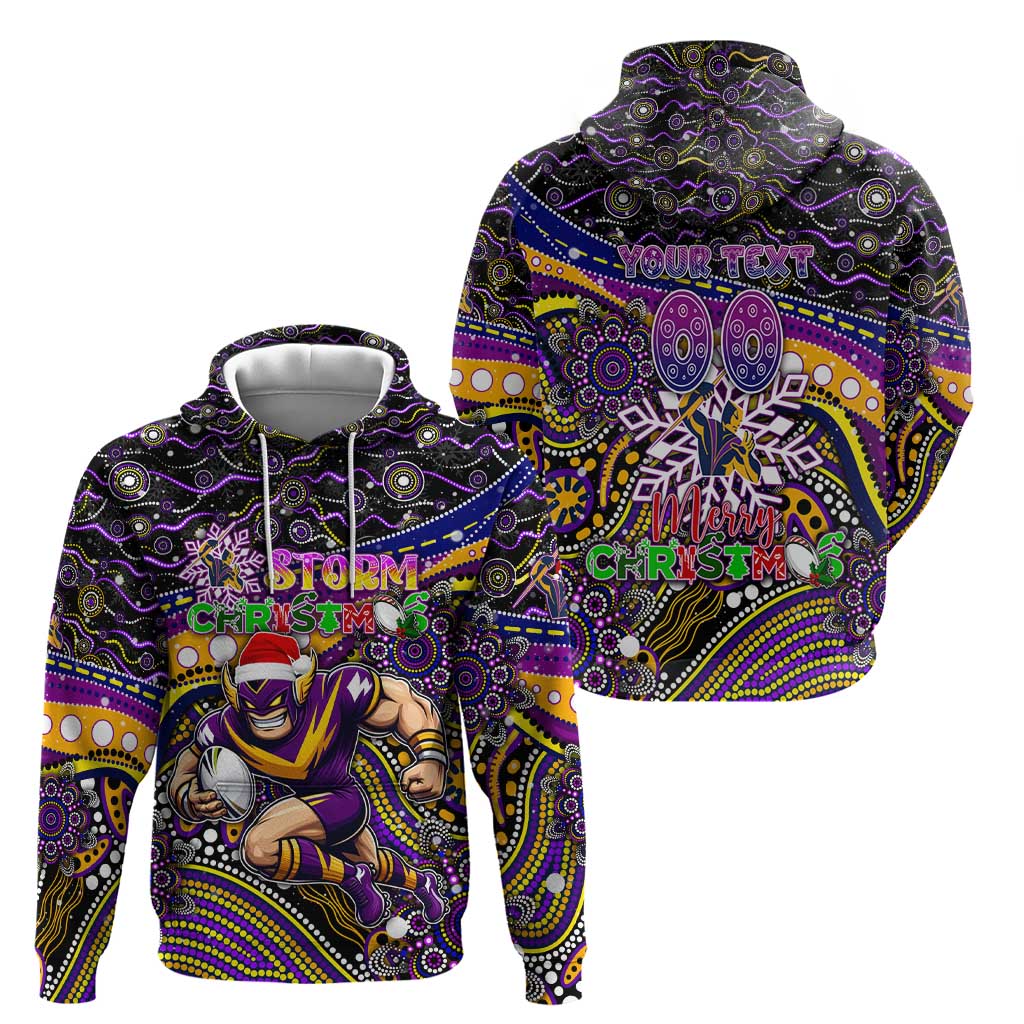 Merry Christmas Storm Hoodie Aboriginal Santa Rugby Mascot - Melbourne