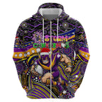 Merry Christmas Storm Hoodie Aboriginal Santa Rugby Mascot - Melbourne