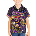Merry Christmas Storm Kid Hawaiian Shirt Aboriginal Santa Rugby Mascot - Melbourne