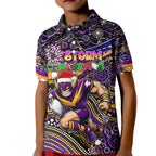 Merry Christmas Storm Kid Polo Shirt Aboriginal Santa Rugby Mascot - Melbourne