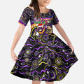 Merry Christmas Storm Kid Short Sleeve Dress Aboriginal Santa Rugby Mascot - Melbourne