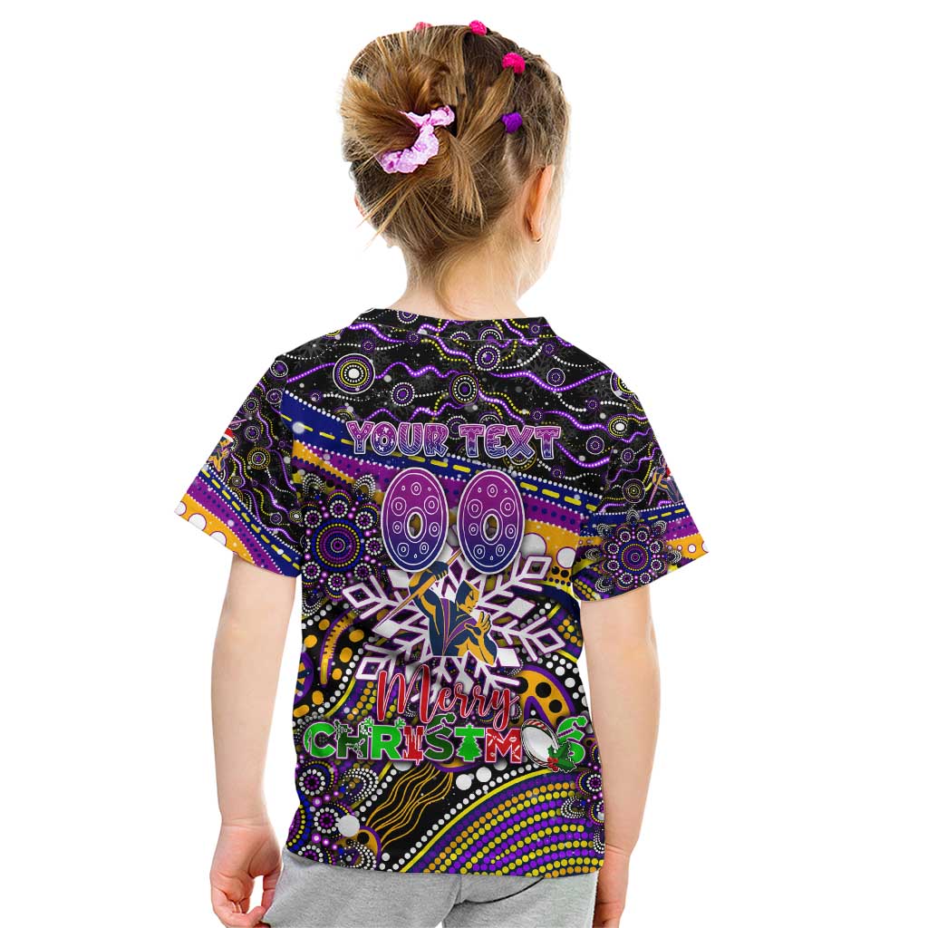 Merry Christmas Storm Kid T Shirt Aboriginal Santa Rugby Mascot - Melbourne