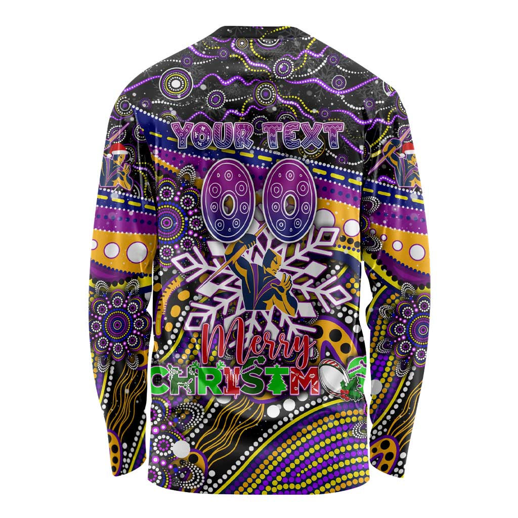Merry Christmas Storm Long Sleeve Shirt Aboriginal Santa Rugby Mascot - Melbourne