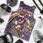 Merry Christmas Storm Men Tank Top Aboriginal Santa Rugby Mascot - Melbourne