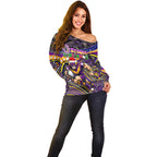 Merry Christmas Storm Off Shoulder Sweater Aboriginal Santa Rugby Mascot - Melbourne