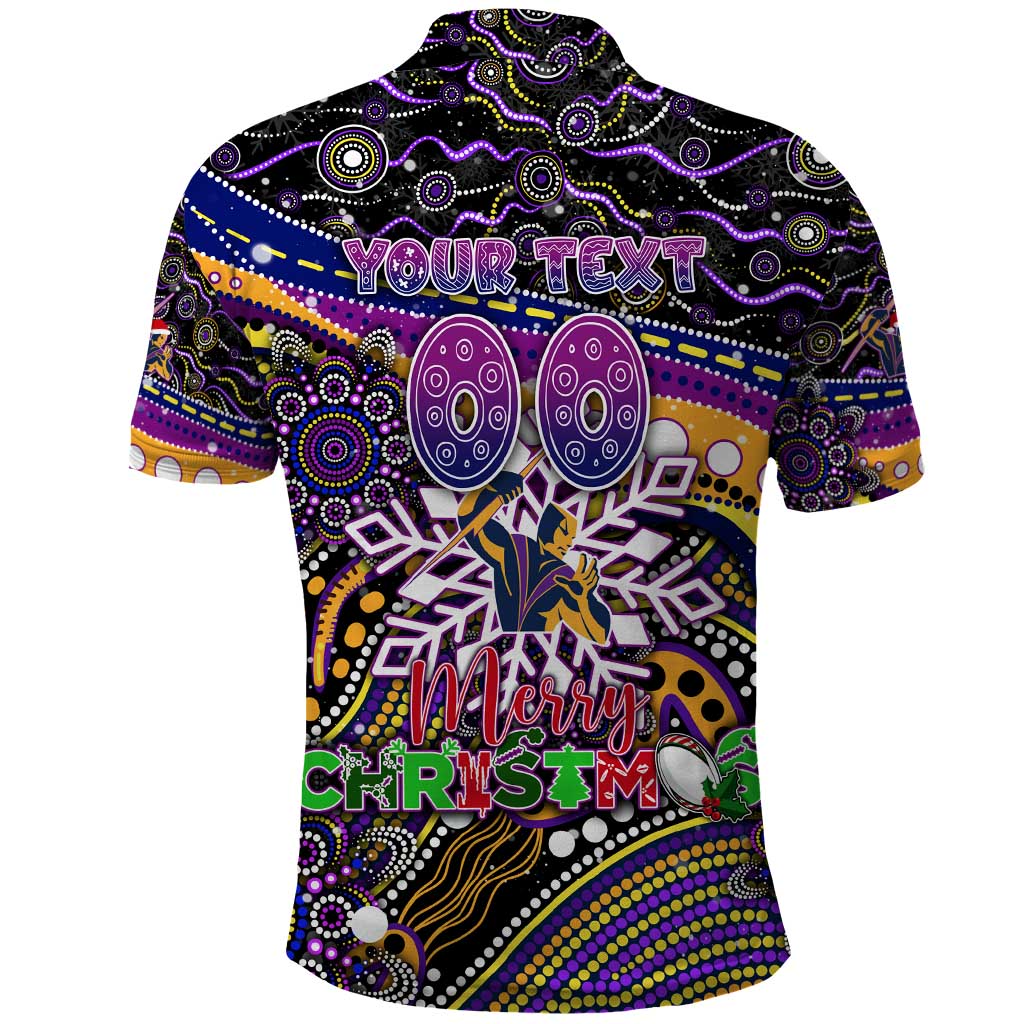Merry Christmas Storm Polo Shirt Aboriginal Santa Rugby Mascot - Melbourne