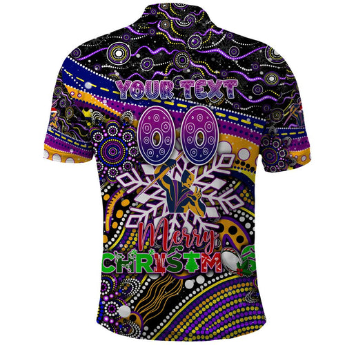 Merry Christmas Storm Polo Shirt Aboriginal Santa Rugby Mascot - Melbourne