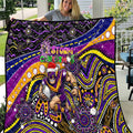Merry Christmas Storm Quilt Aboriginal Santa Rugby Mascot - Melbourne