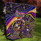 Merry Christmas Storm Quilt Aboriginal Santa Rugby Mascot - Melbourne