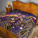 Merry Christmas Storm Quilt Aboriginal Santa Rugby Mascot - Melbourne