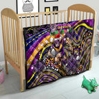 Merry Christmas Storm Quilt Aboriginal Santa Rugby Mascot - Melbourne
