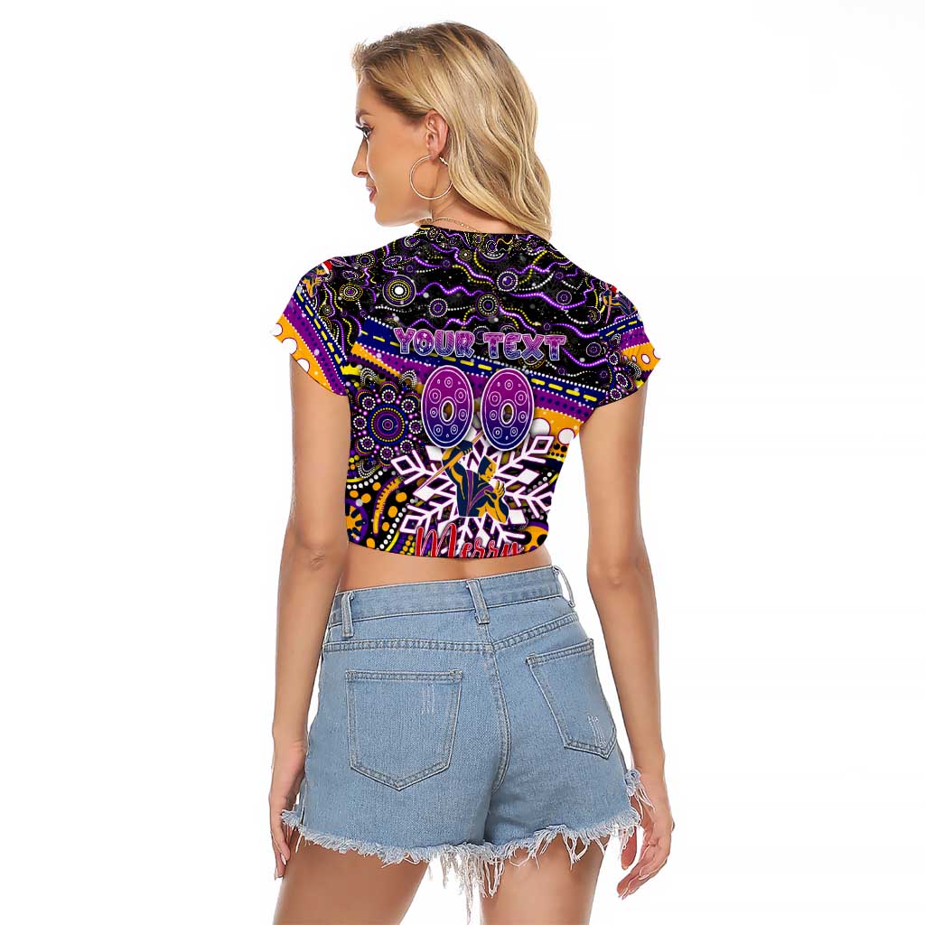 Merry Christmas Storm Raglan Cropped T Shirt Aboriginal Santa Rugby Mascot - Melbourne