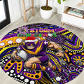 Merry Christmas Storm Round Carpet Aboriginal Santa Rugby Mascot - Melbourne