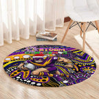 Merry Christmas Storm Round Carpet Aboriginal Santa Rugby Mascot - Melbourne