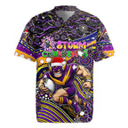 Merry Christmas Storm Rugby Jersey Aboriginal Santa Rugby Mascot - Melbourne