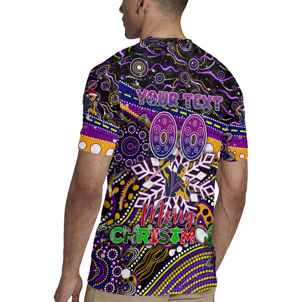 Merry Christmas Storm Rugby Jersey Aboriginal Santa Rugby Mascot - Melbourne