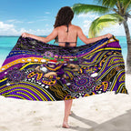 Merry Christmas Storm Sarong Aboriginal Santa Rugby Mascot - Melbourne