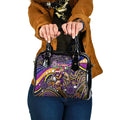Merry Christmas Storm Shoulder Handbag Aboriginal Santa Rugby Mascot - Melbourne