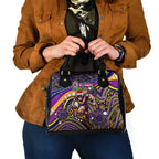 Merry Christmas Storm Shoulder Handbag Aboriginal Santa Rugby Mascot - Melbourne