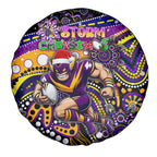 Merry Christmas Storm Spare Tire Cover Aboriginal Santa Rugby Mascot - Melbourne
