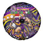 Merry Christmas Storm Spare Tire Cover Aboriginal Santa Rugby Mascot - Melbourne