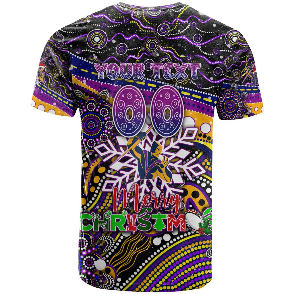 Merry Christmas Storm T Shirt Aboriginal Santa Rugby Mascot - Melbourne