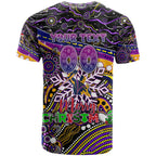 Merry Christmas Storm T Shirt Aboriginal Santa Rugby Mascot - Melbourne