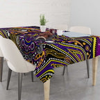 Merry Christmas Storm Tablecloth Aboriginal Santa Rugby Mascot - Melbourne