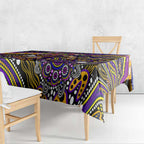 Merry Christmas Storm Tablecloth Aboriginal Santa Rugby Mascot - Melbourne