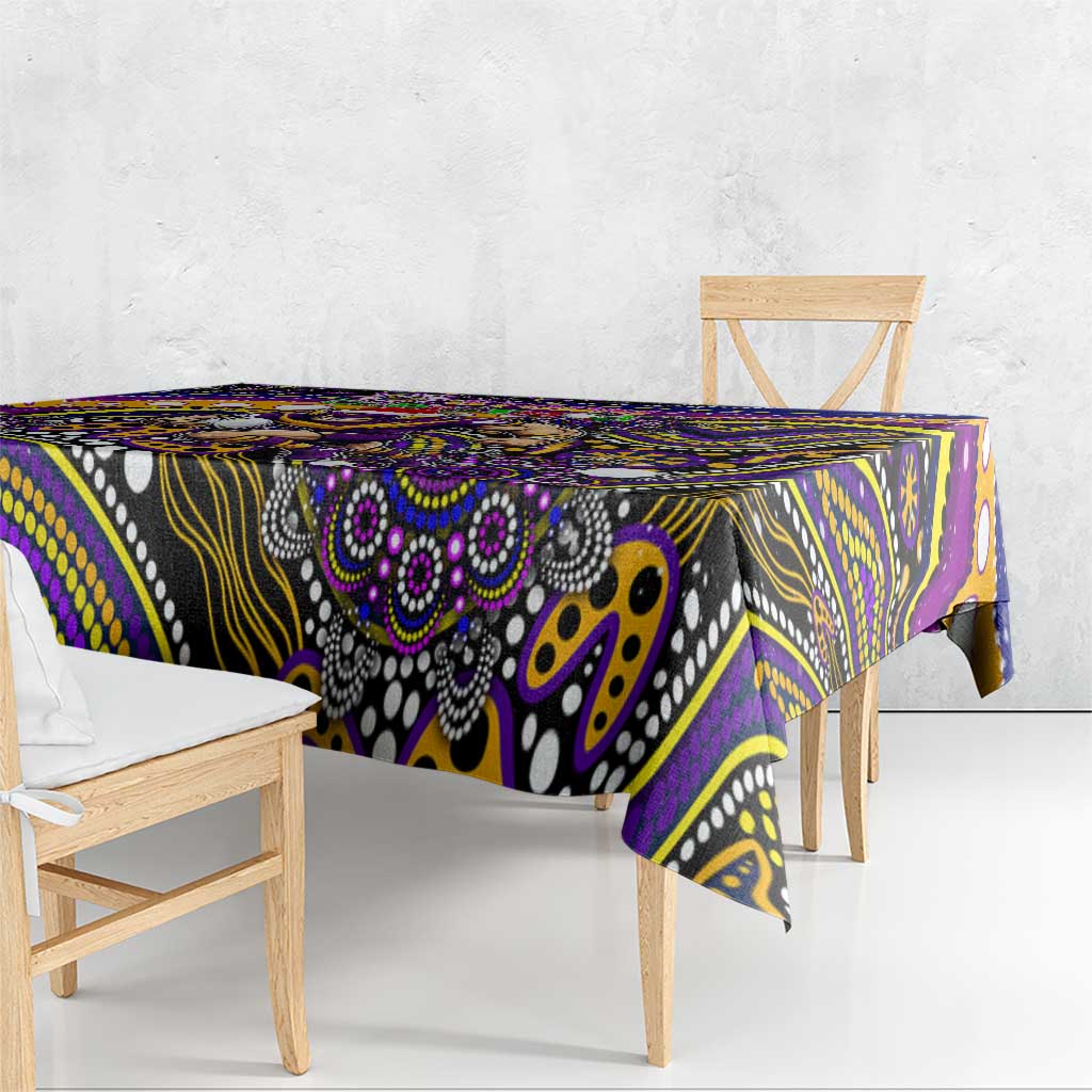 Merry Christmas Storm Tablecloth Aboriginal Santa Rugby Mascot - Melbourne