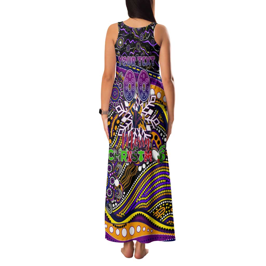 Merry Christmas Storm Tank Maxi Dress Aboriginal Santa Rugby Mascot - Melbourne