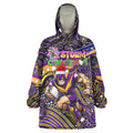 Merry Christmas Storm Wearable Blanket Hoodie Aboriginal Santa Rugby Mascot - Melbourne
