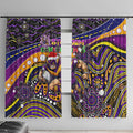 Merry Christmas Storm Window Curtain Aboriginal Santa Rugby Mascot - Melbourne